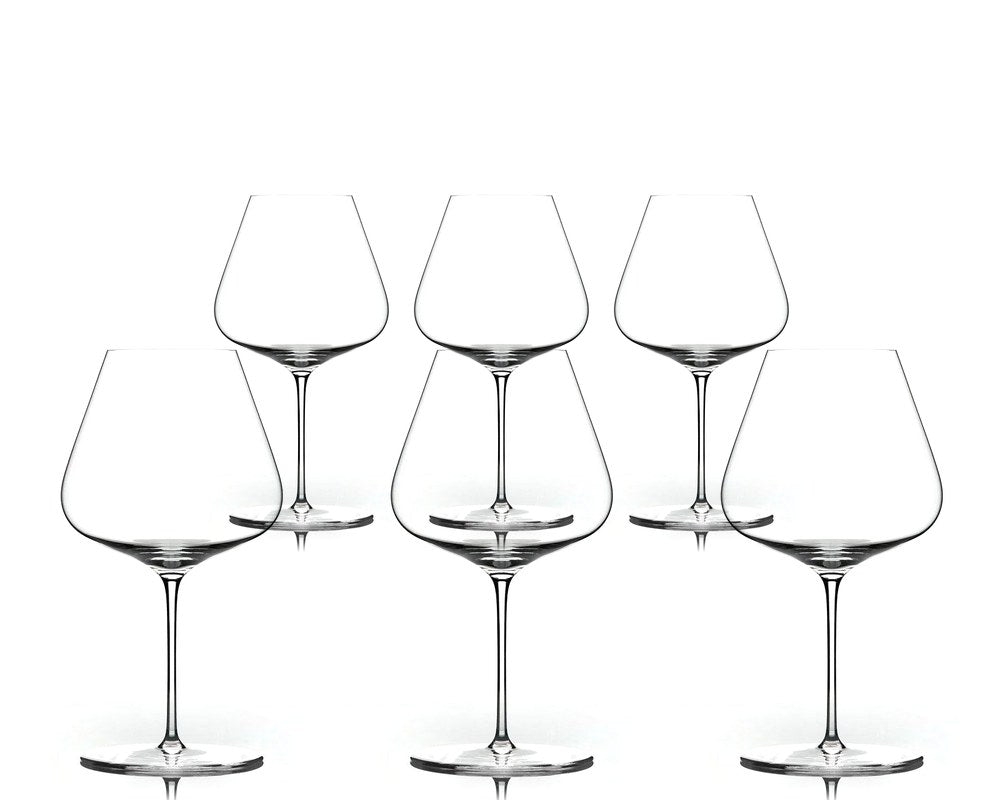 Six Zalto Burgundy glasses