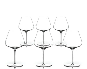 Six Zalto Burgundy glasses