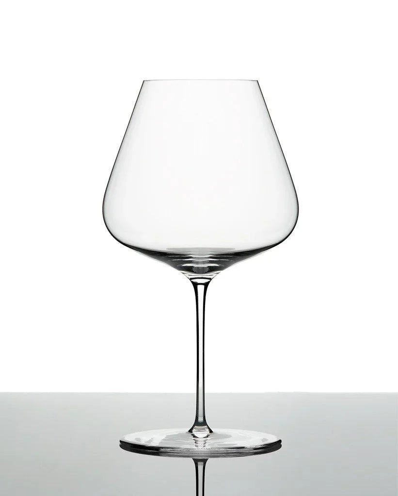Zalto Burgundy glass on a white background